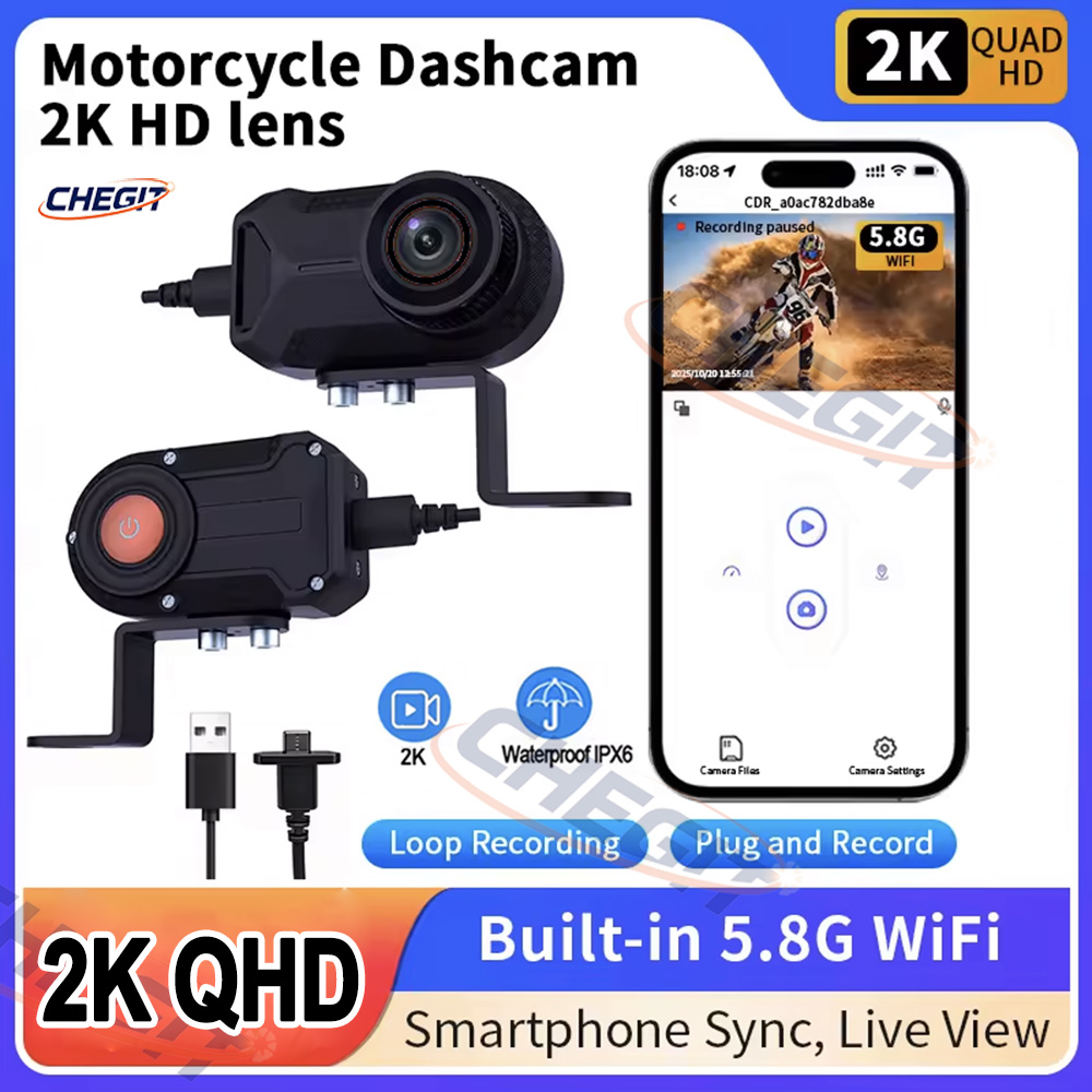 Mountain Biking Videos - DVR Sepeda Motor 2K HD WiFi