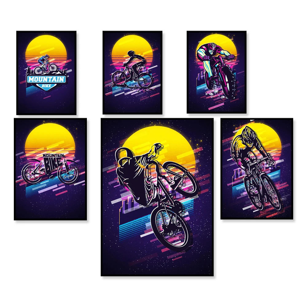 Mountain Biking York - Poster sepeda gunung Retro/ilustrasi/seni cetak terapi