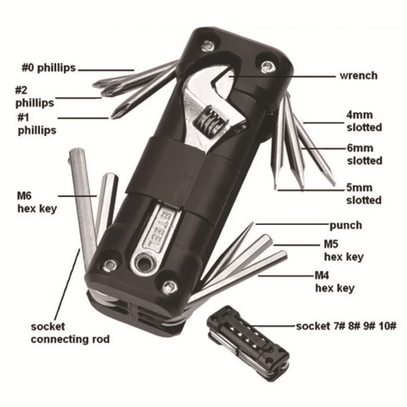 Mountain Biking Equipment - Kit Alat Perbaikan Multifungsi Dapat Dilipat