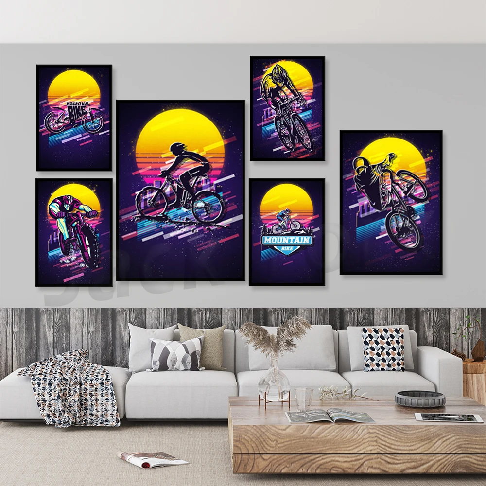 Poster sepeda gunung Retro/ilu - Mountain Biking York ulasan dan harga