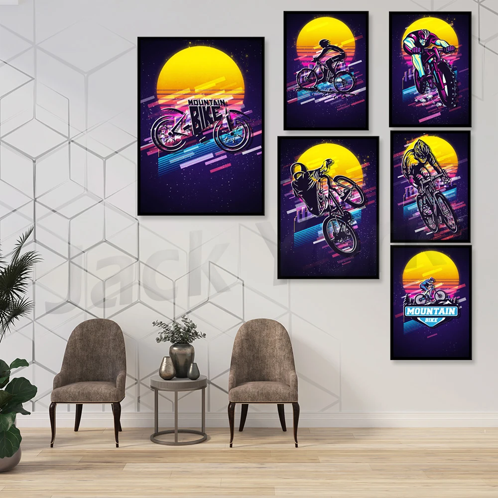 Poster sepeda gunung Retro/ilu - Mountain Biking York ulasan dan harga