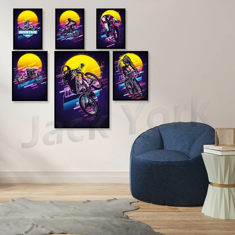 Poster sepeda gunung Retro/ilu - Mountain Biking York ulasan dan harga